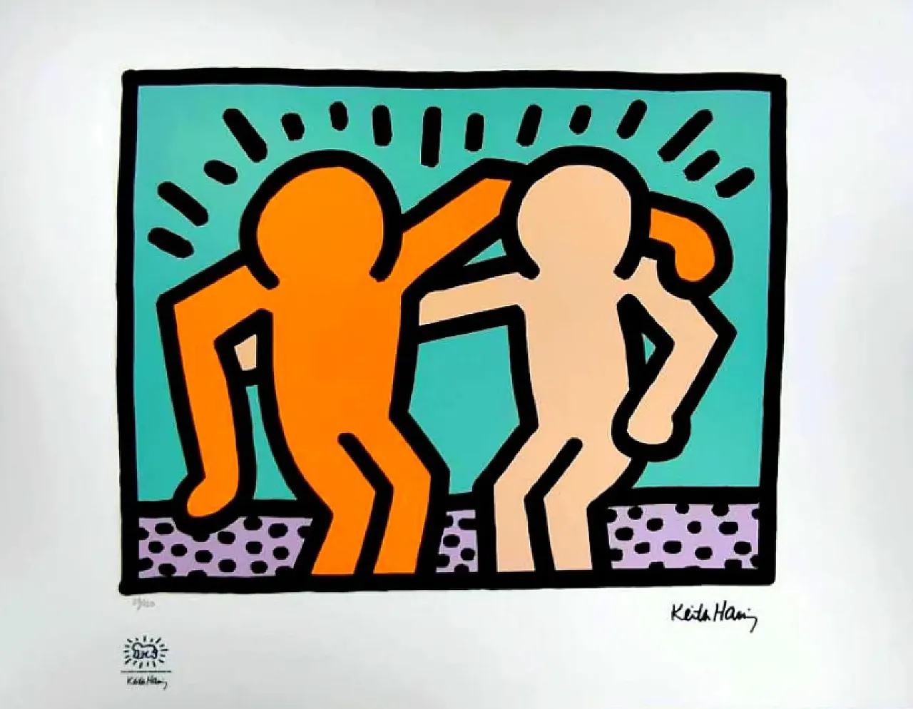 Keith Haring limited edition lithograph numbered in pencil, 1990s 1