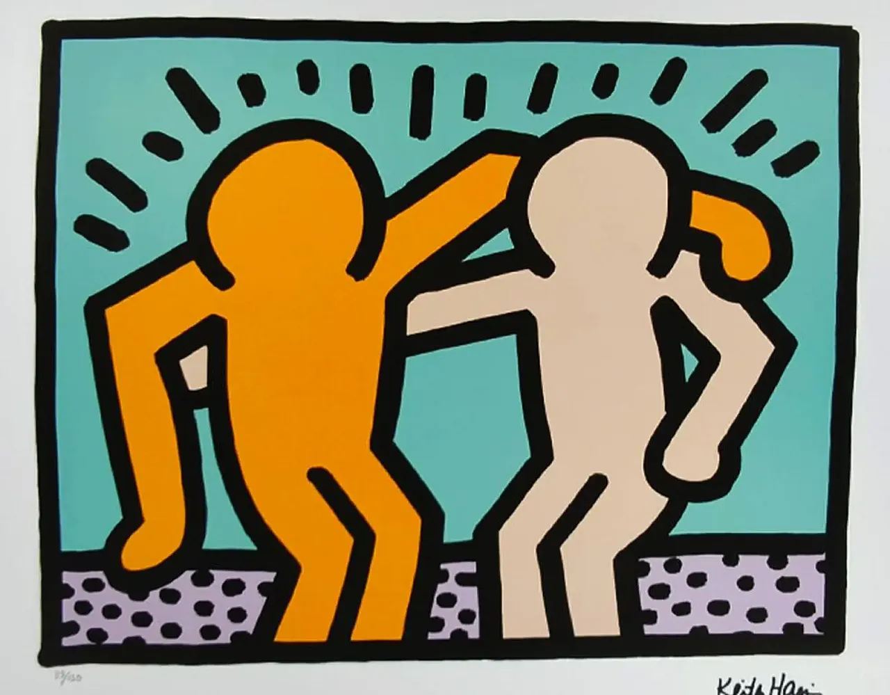 Keith Haring limited edition lithograph numbered in pencil, 1990s 2