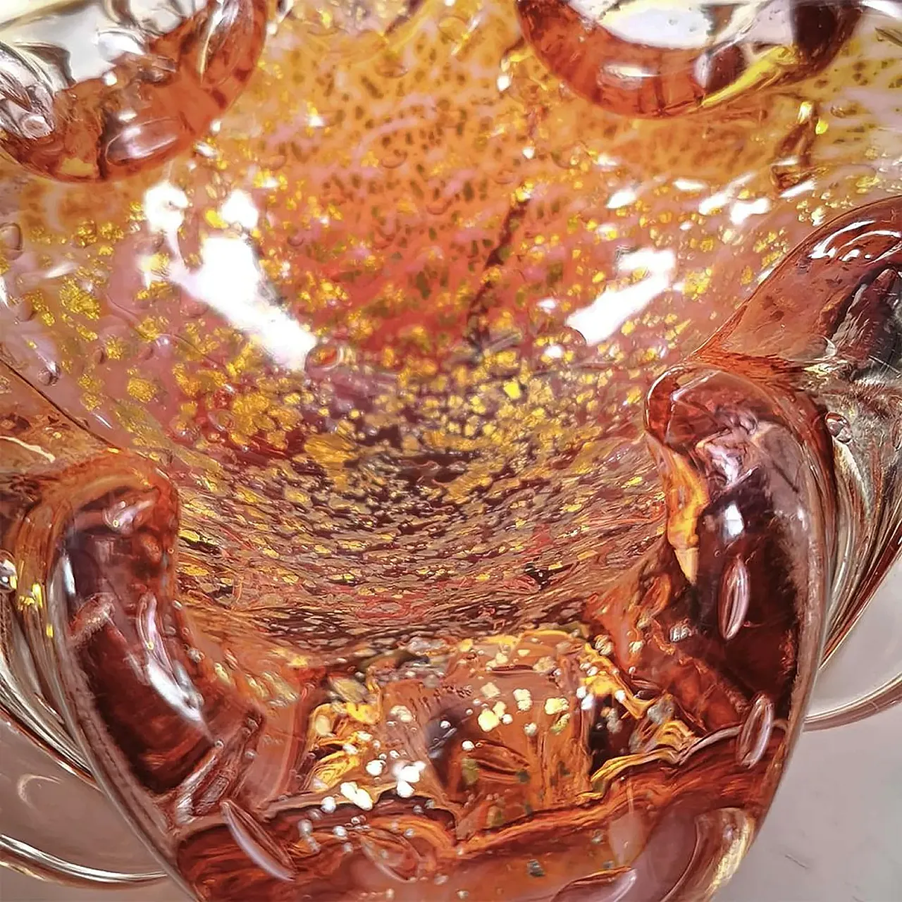 Ashtray in Murano glass with gold finishes, 1950s 6