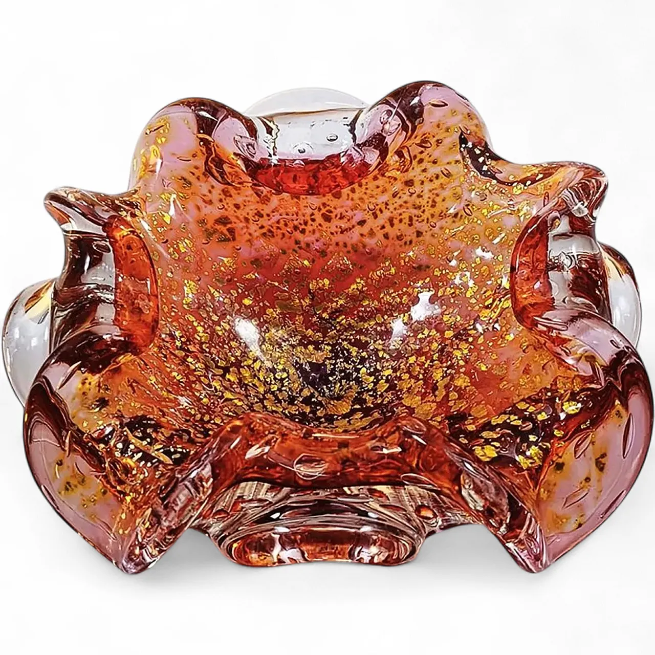 Ashtray in Murano glass with gold finishes, 1950s 8