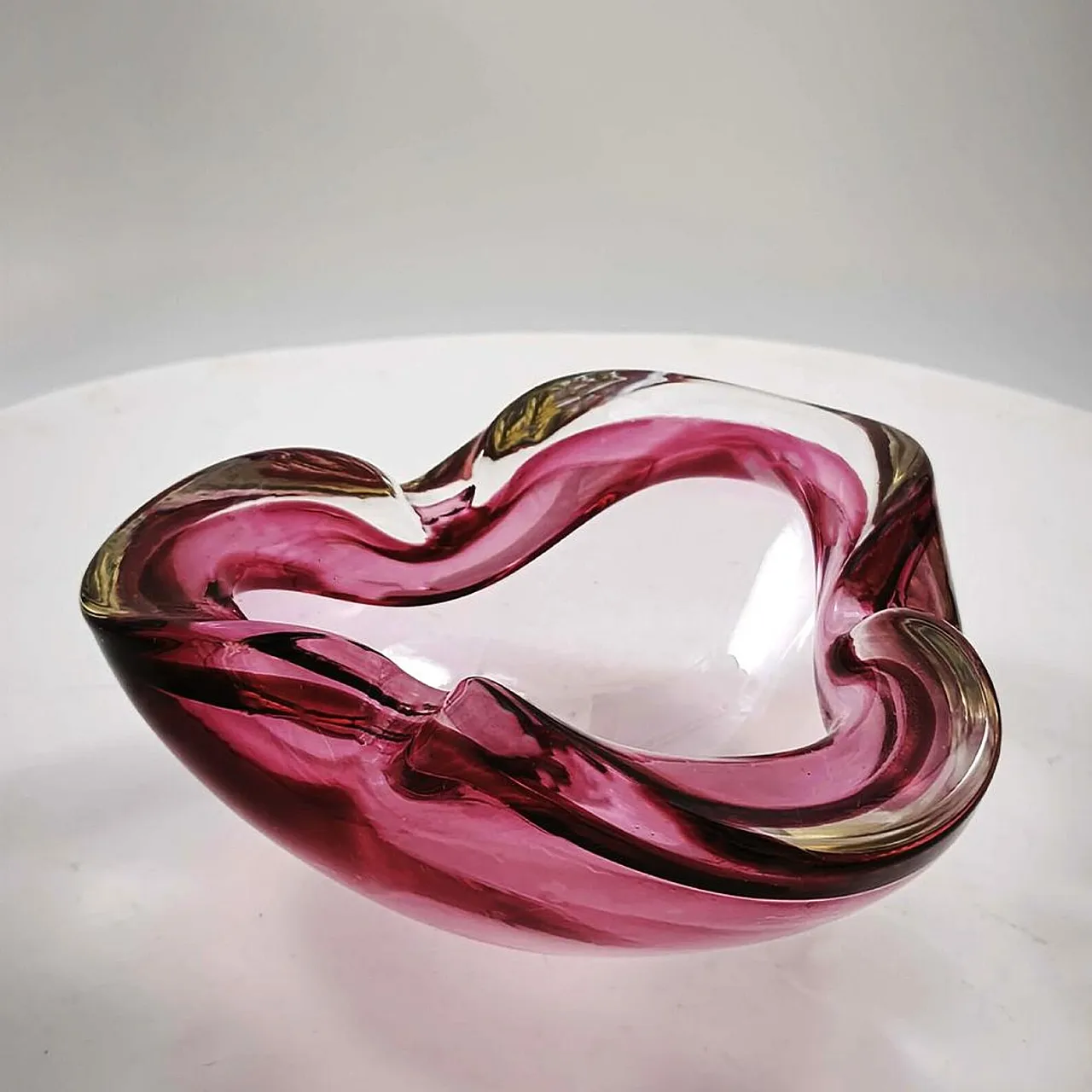 Posacenere rosa in vetro di Murano di Flavio Poli per Seguso, anni '60 1