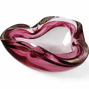 Pink ashtray in Murano glass by Flavio Poli for Seguso, 1960s