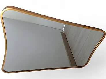 Mirror with sinuous brass frame by Gio Ponti for Gubi, 1990s