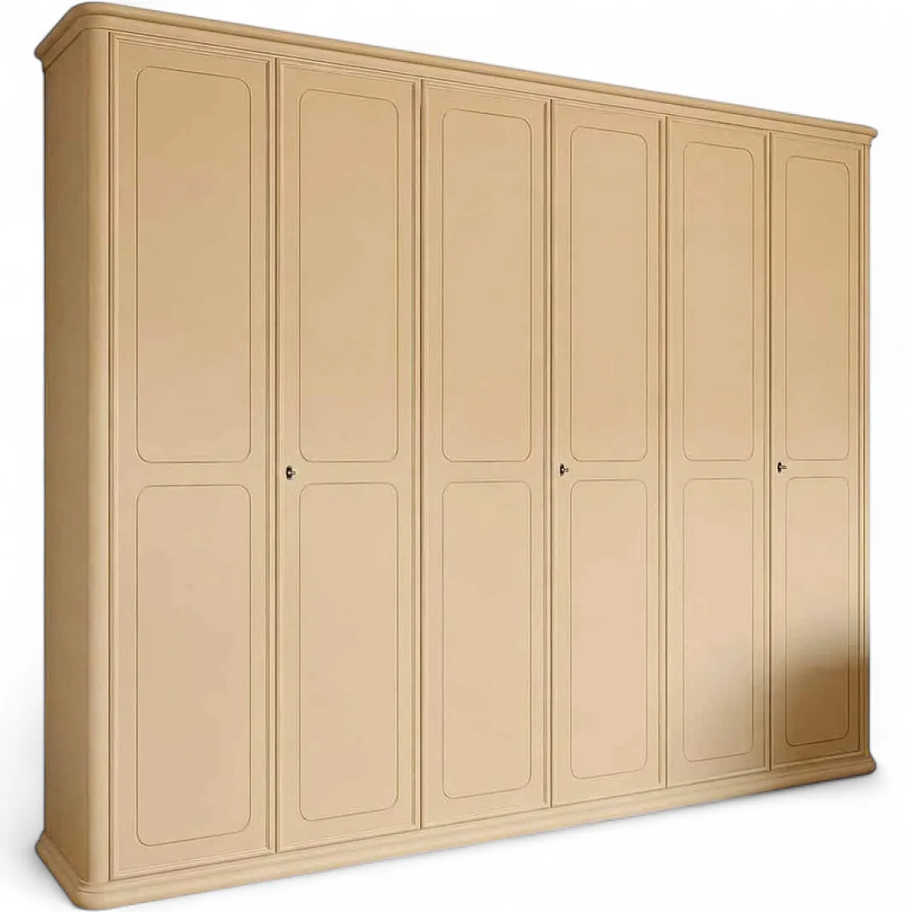 Large Six-Door Wardrobe in Lacquered Wood, 1940s 5