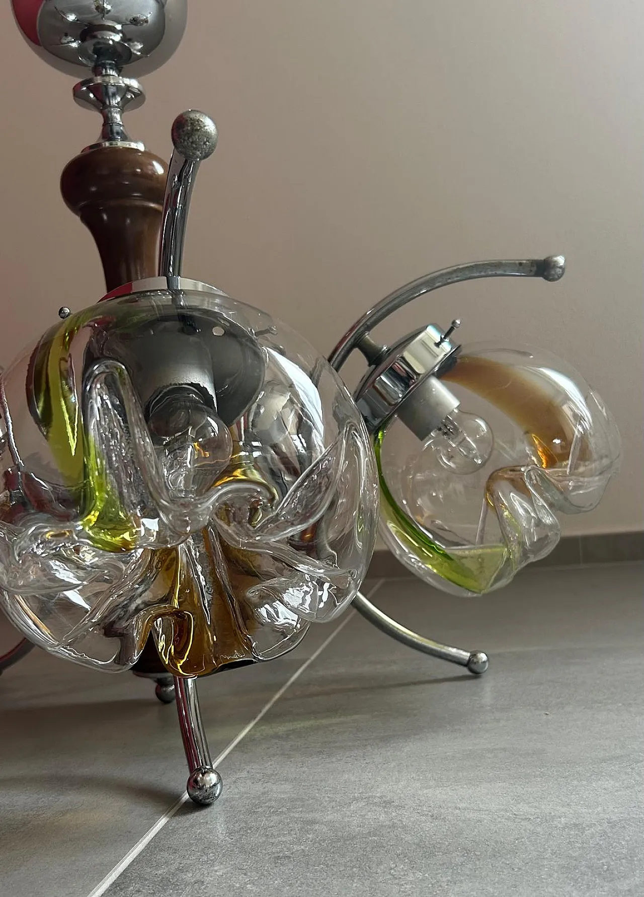 Lampadario Space Age anni '70 – Attr. Mazzega 6