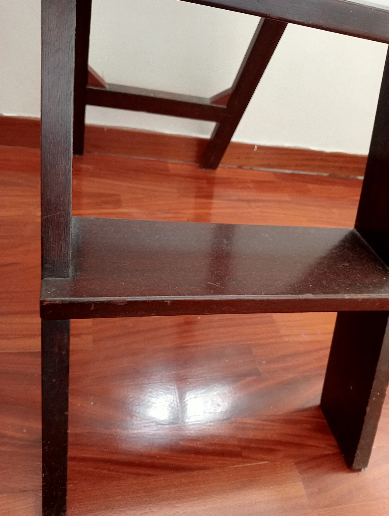 Mahogany Folding Library Ladder Victorian Style, 90s 3