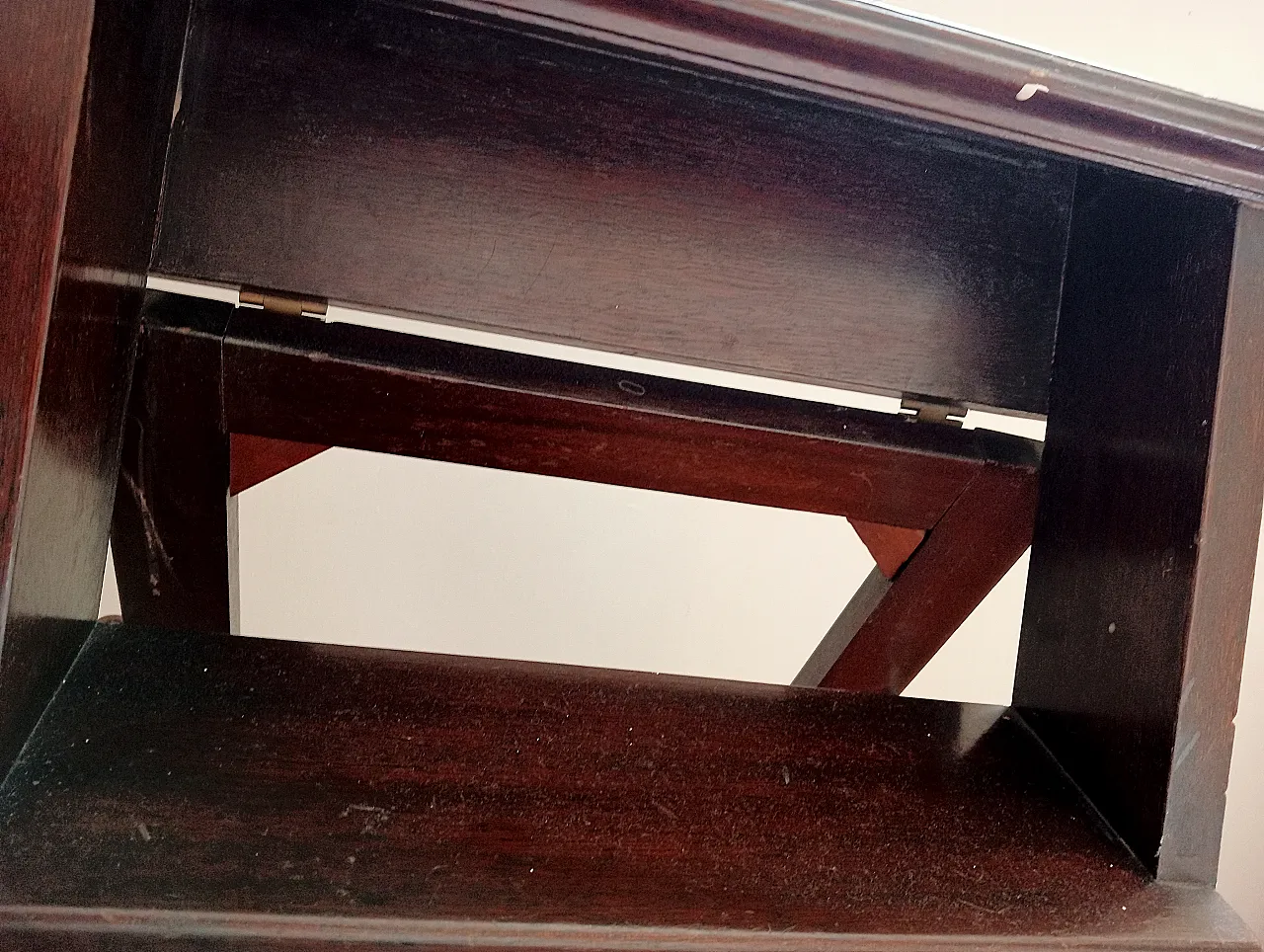 Mahogany Folding Library Ladder Victorian Style, 90s 5