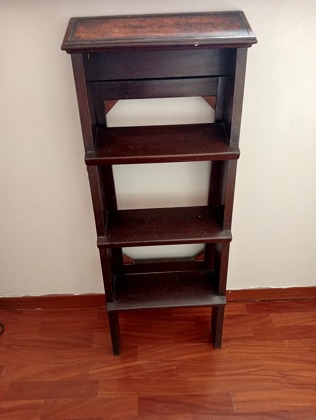 Mahogany Folding Library Ladder Victorian Style, 90s 11