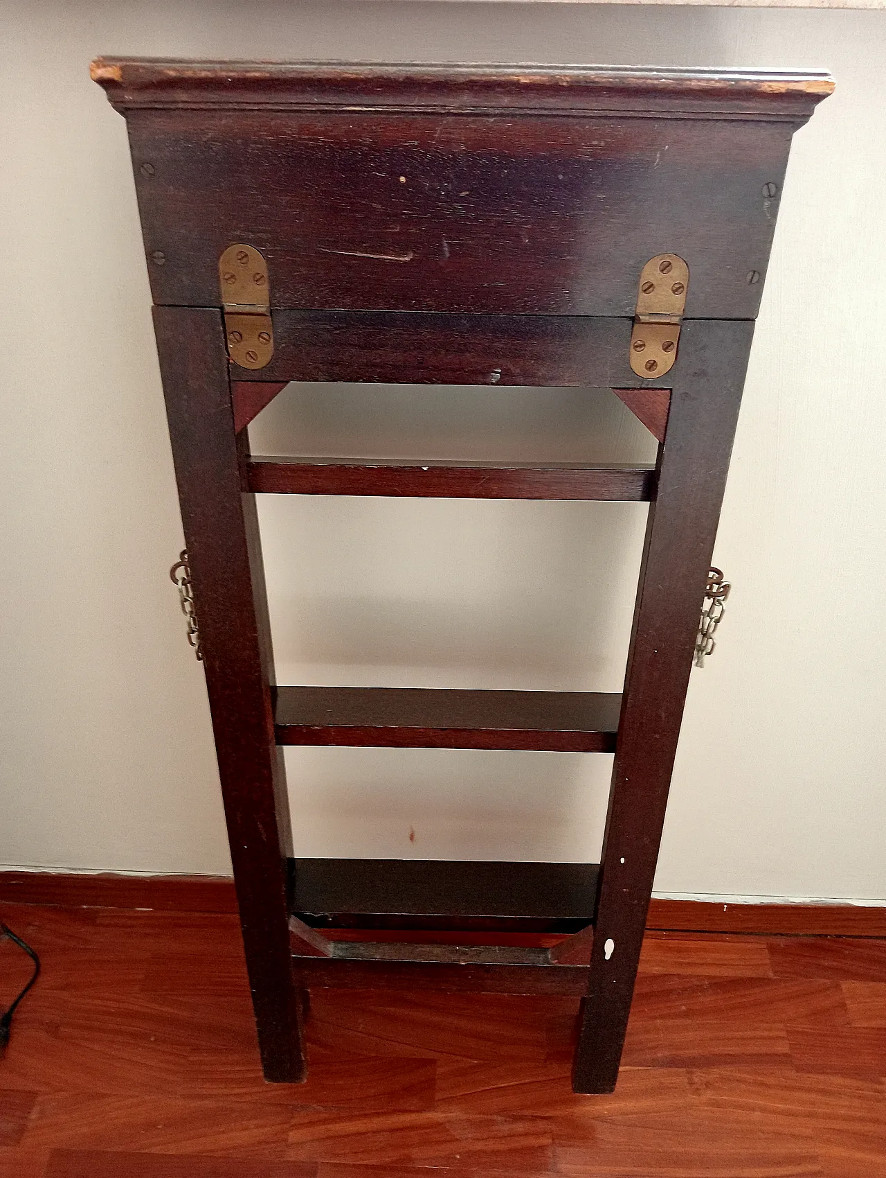 Mahogany Folding Library Ladder Victorian Style, 90s 14