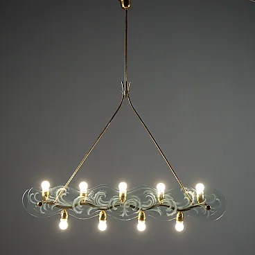 Chandelier with nine light points, 1950s