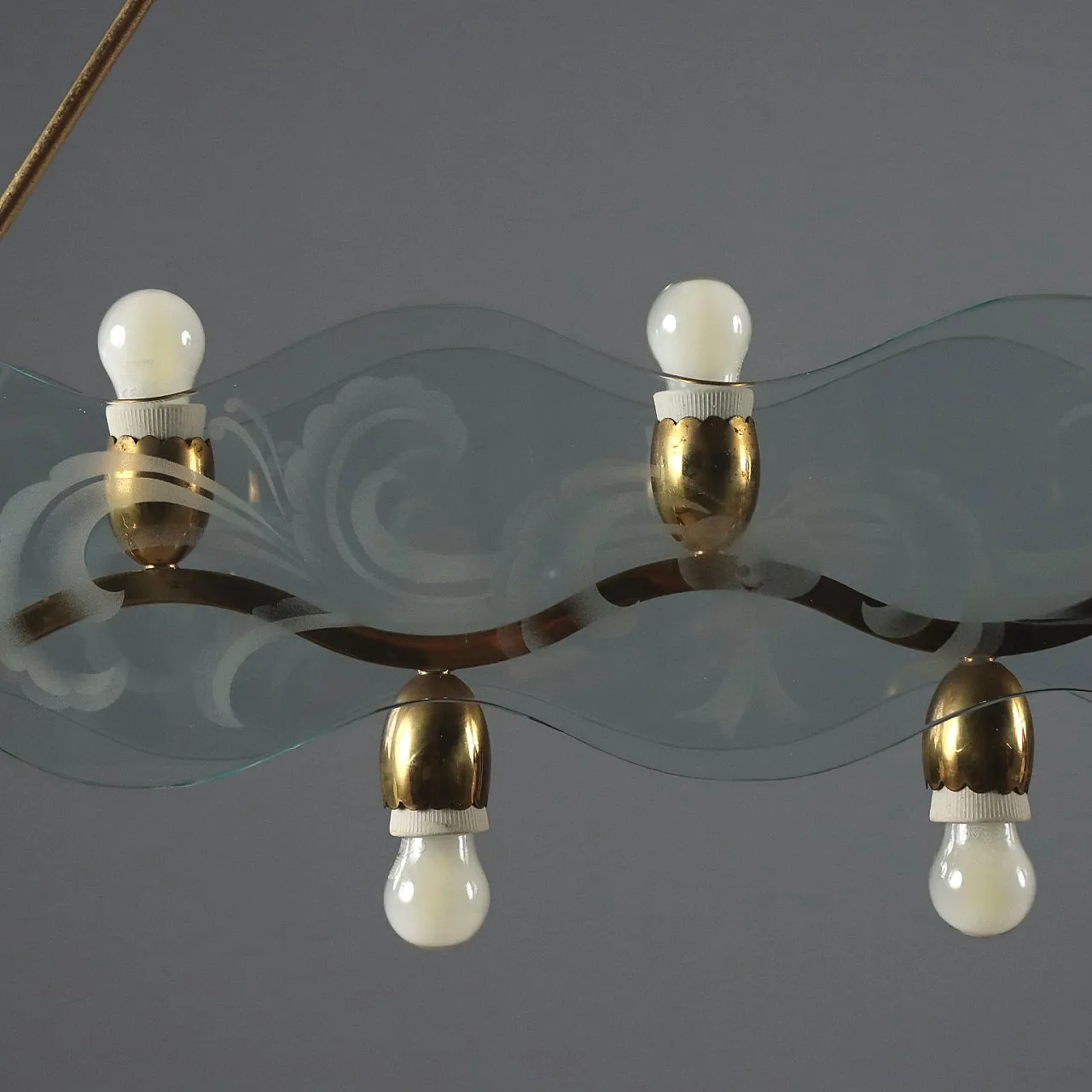 Chandelier with nine light points, 1950s 5