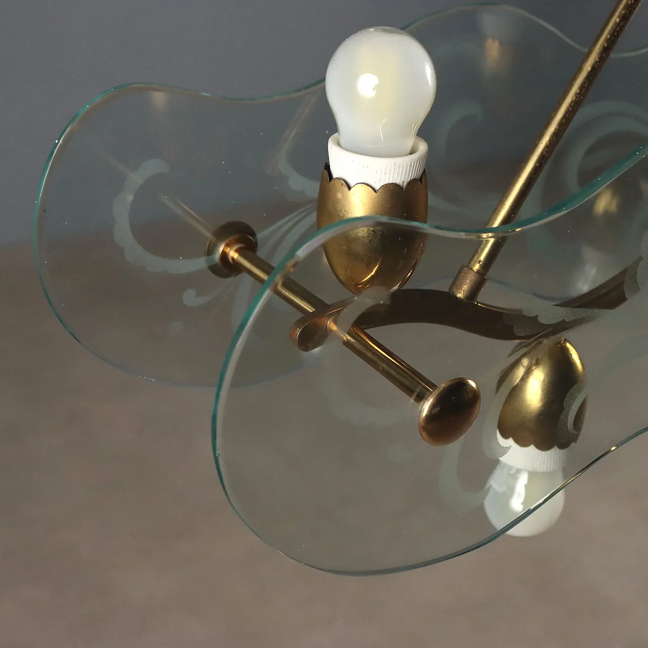 Chandelier with nine light points, 1950s 8
