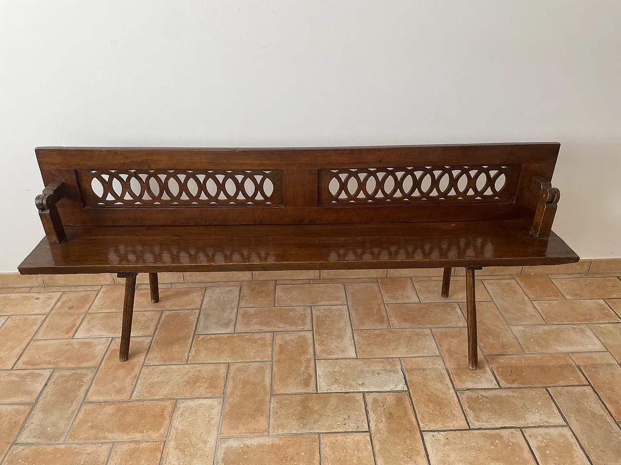 Bench with armrests, 19th century 1