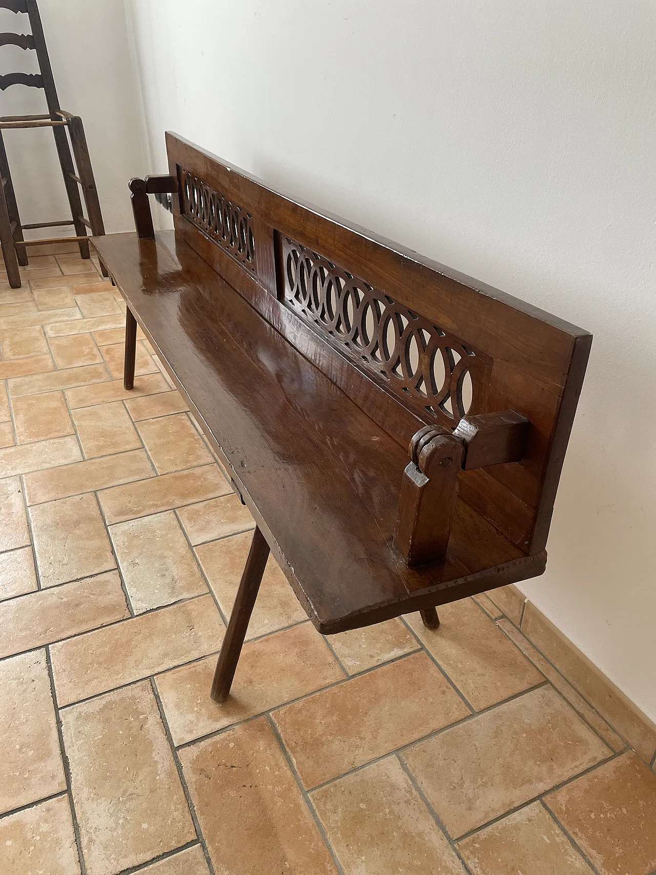 Bench with armrests, 19th century 2