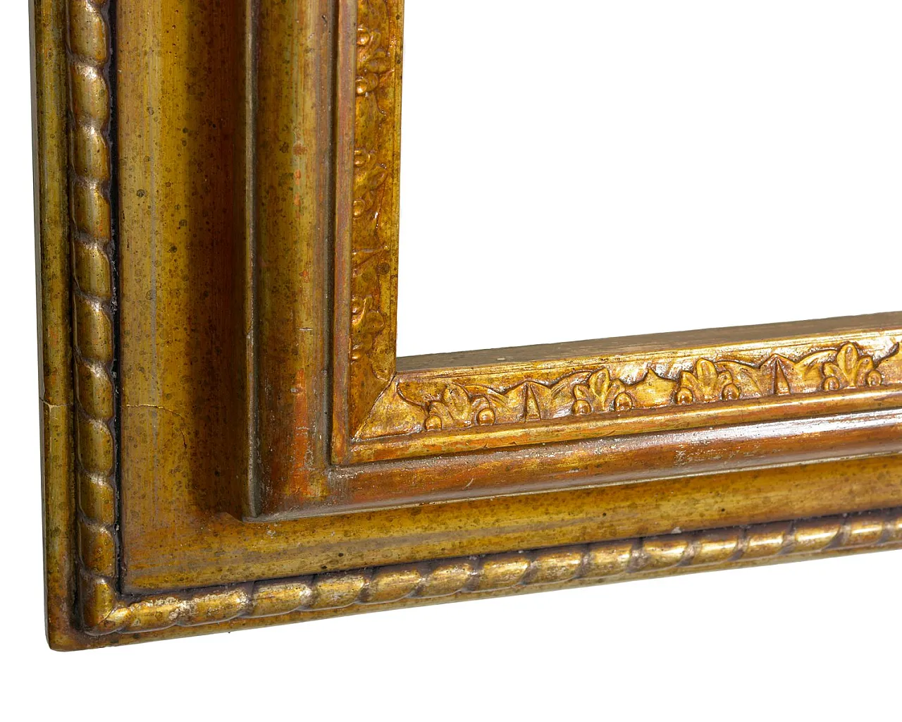 Hand-carved giltwood picture frame in silver Mecca finish, 1980s 4