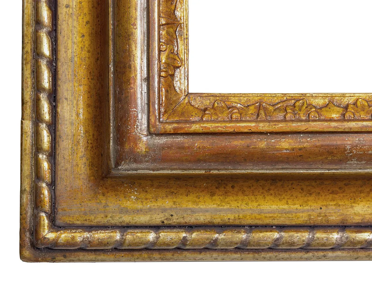 Hand-carved giltwood picture frame in silver Mecca finish, 1980s 5