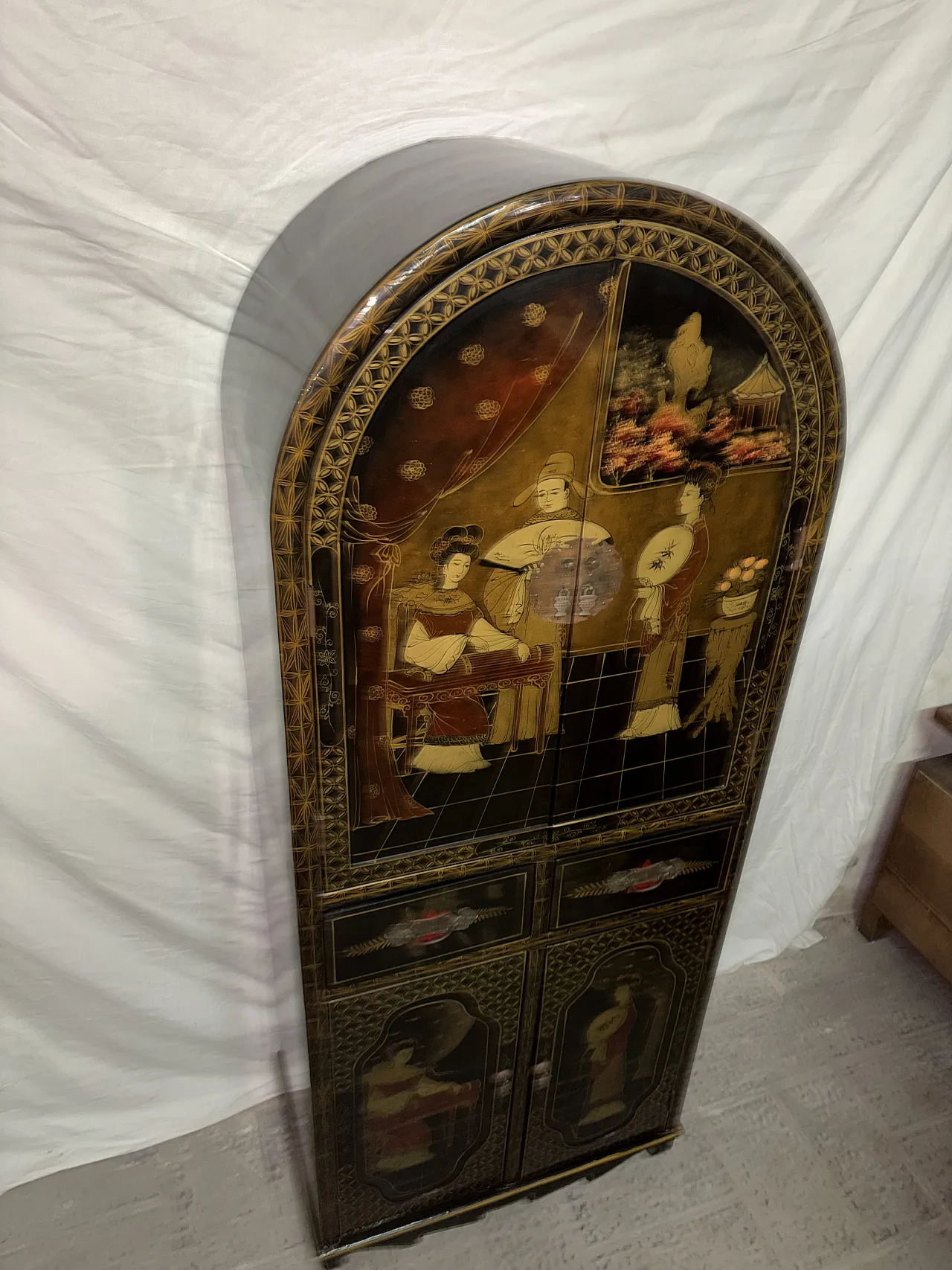 Hand-painted wood cabinet, 1940s 5