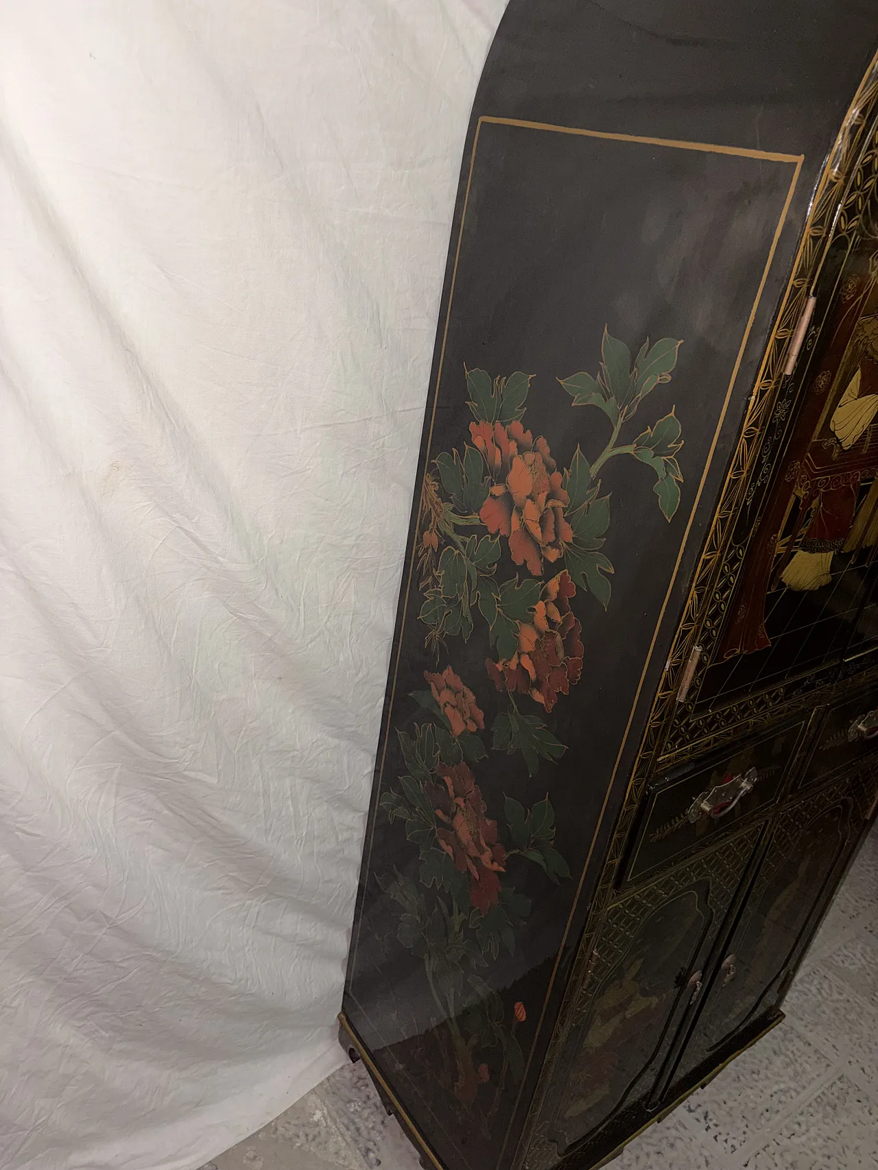 Hand-painted wood cabinet, 1940s 7
