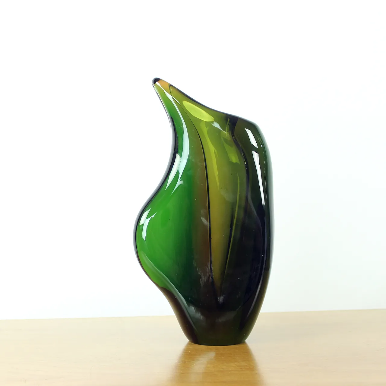 Sculptural Art Glass Vase By Mstišov Glassworks, Czechoslovakia, 1960s 7