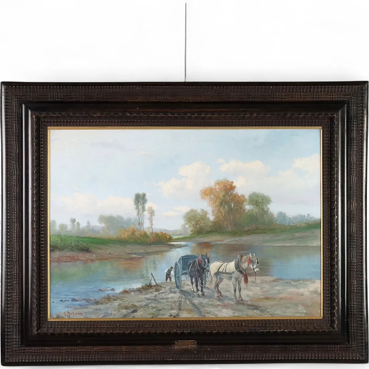 River Landscape, oil on canvas, 20th century 11