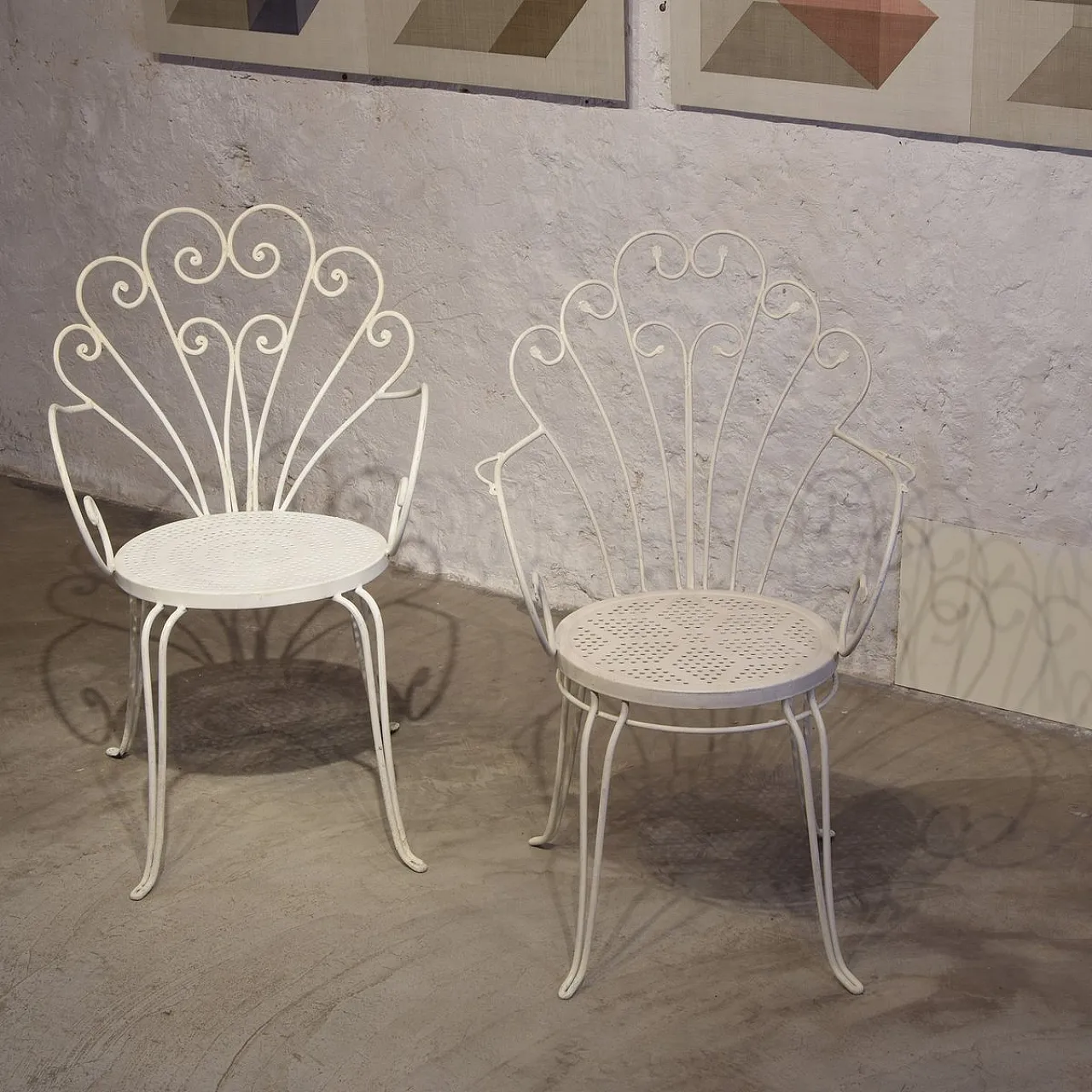 10 Wrought iron garden chairs by Lio Carminati, 1950s 3