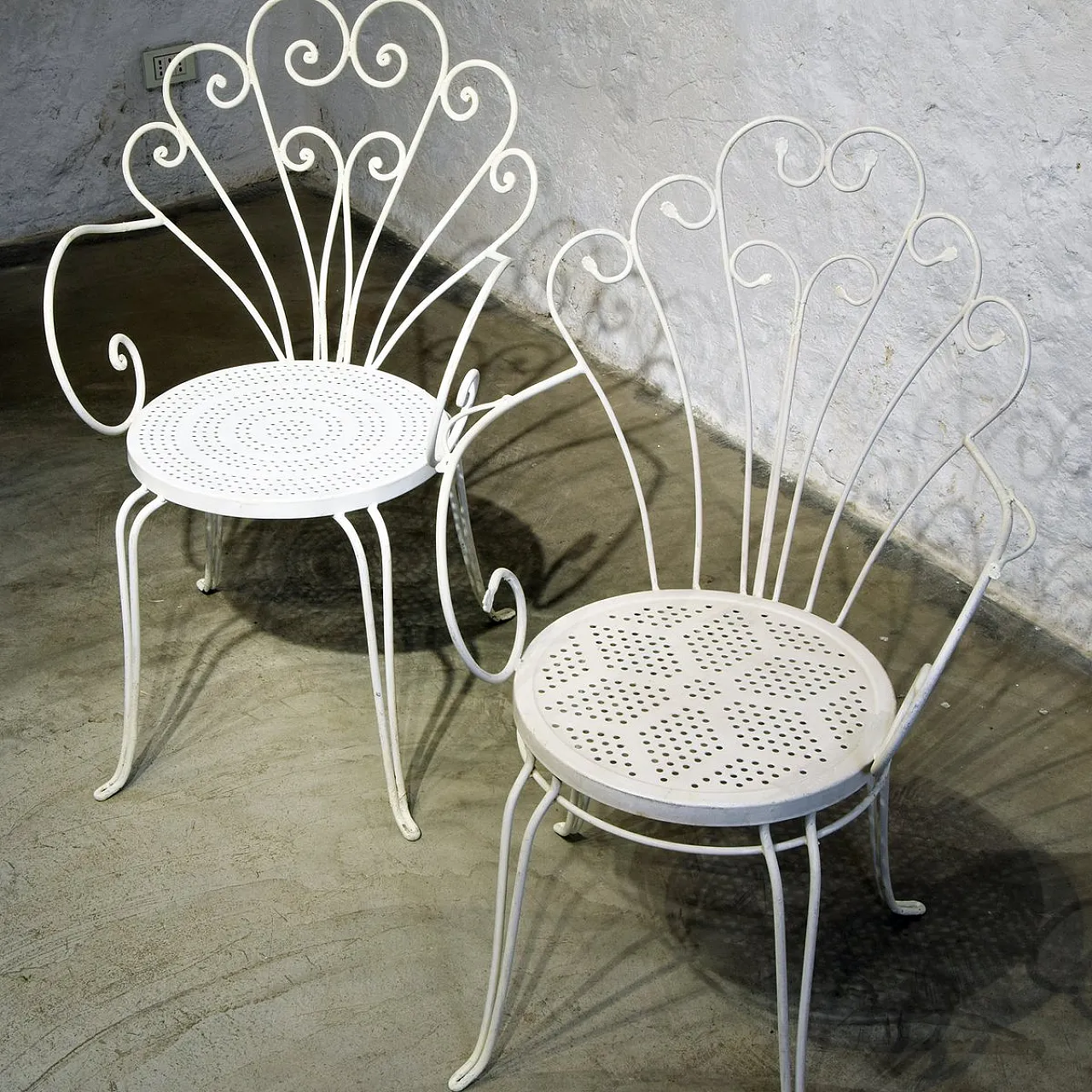 10 Wrought iron garden chairs by Lio Carminati, 1950s 8