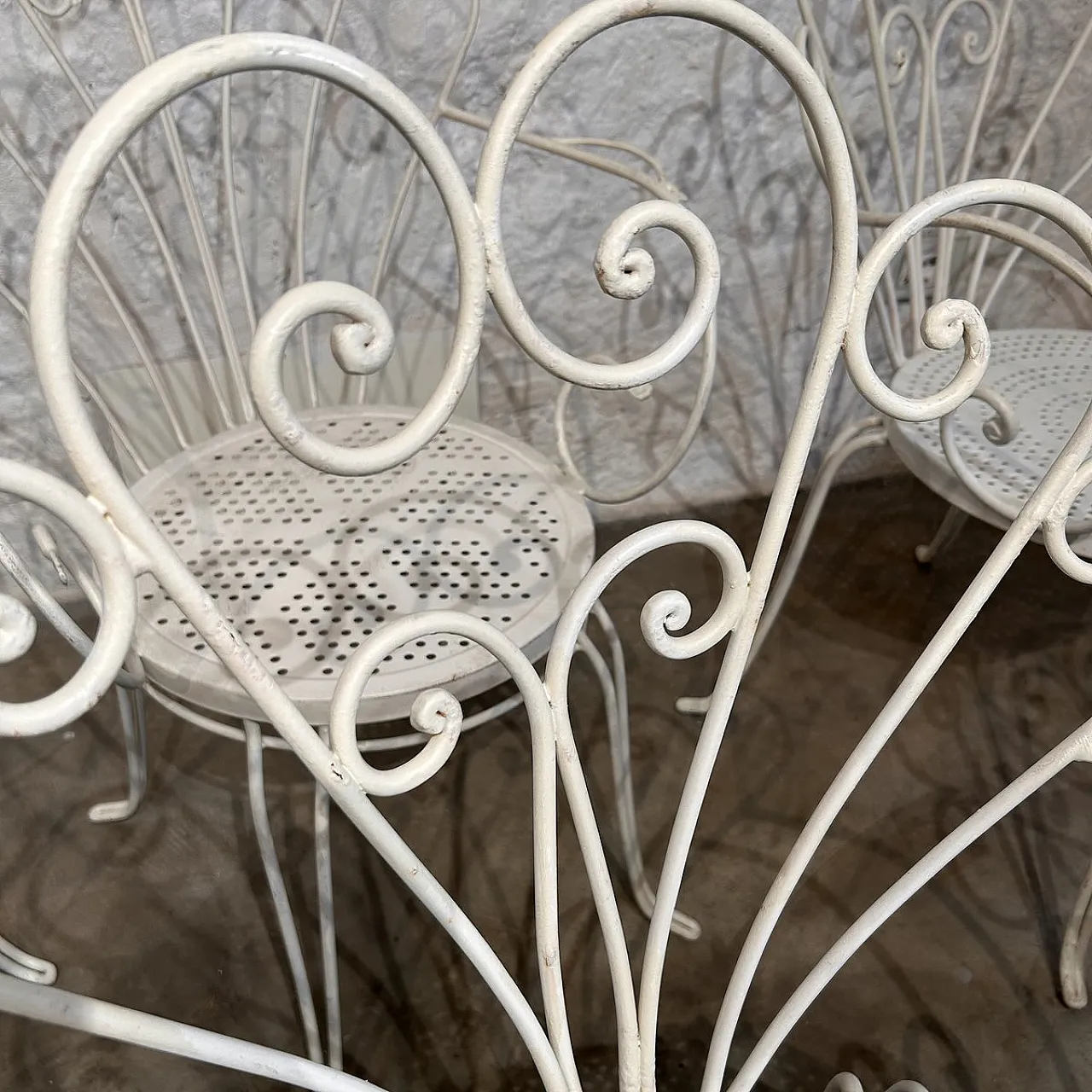 10 Wrought iron garden chairs by Lio Carminati, 1950s 13