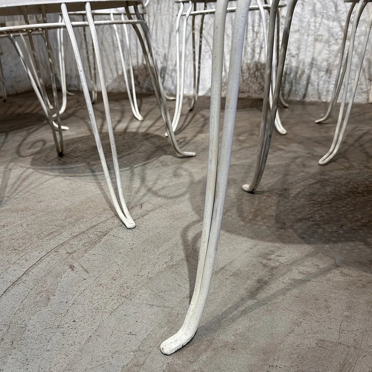 10 Wrought iron garden chairs by Lio Carminati, 1950s 19