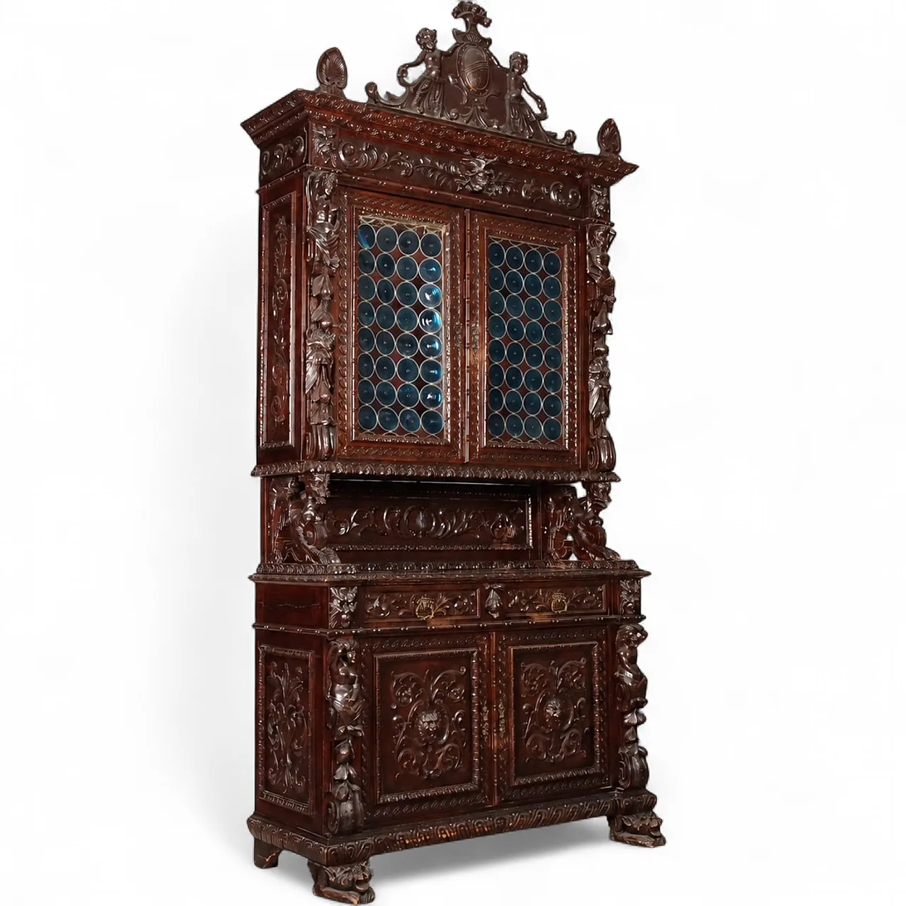 Neo-Baroque sideboard in carved walnut, 19th century 11