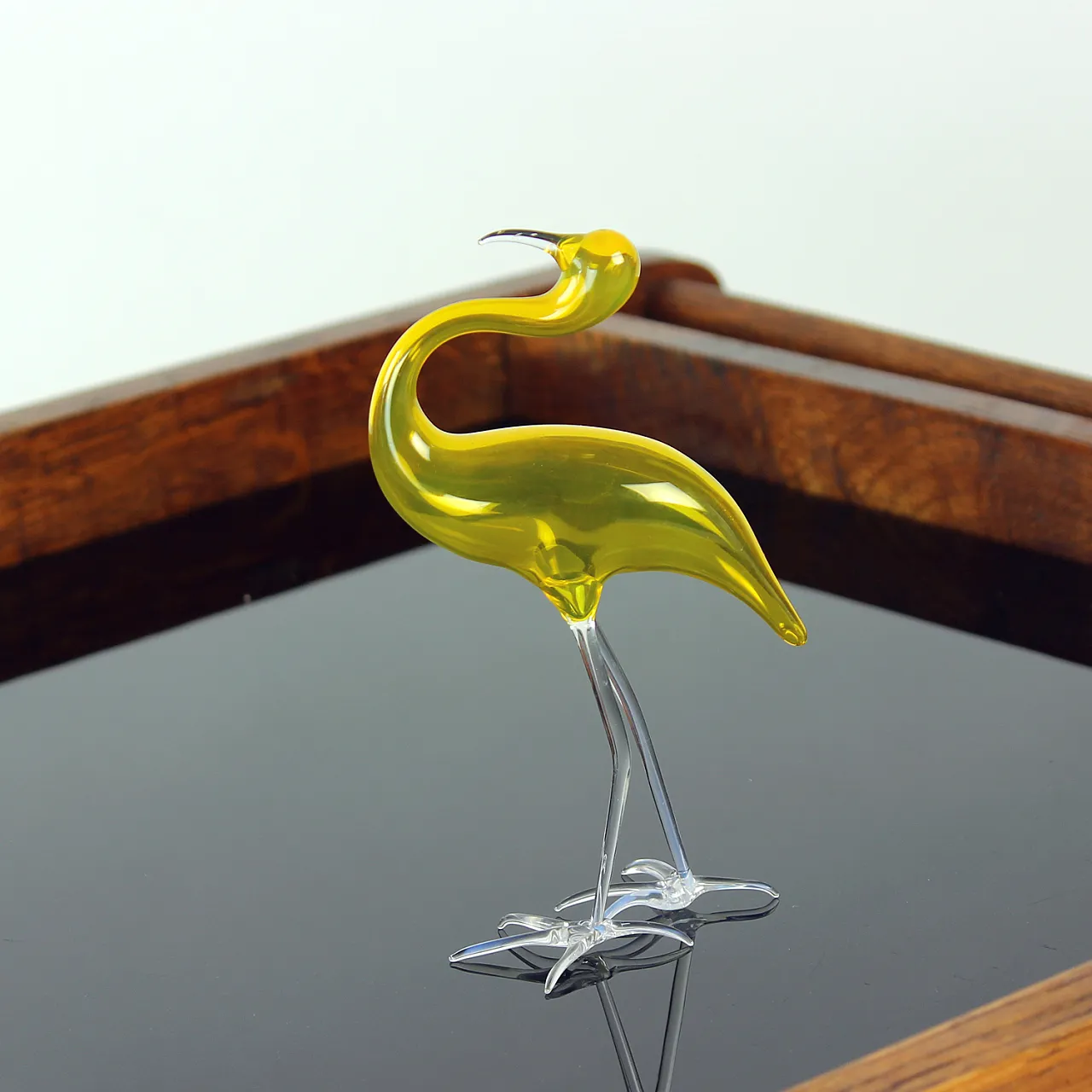Yellow Blown Glass Flamingo By Jaroslav Brychta, železný Brod, Czechos 2