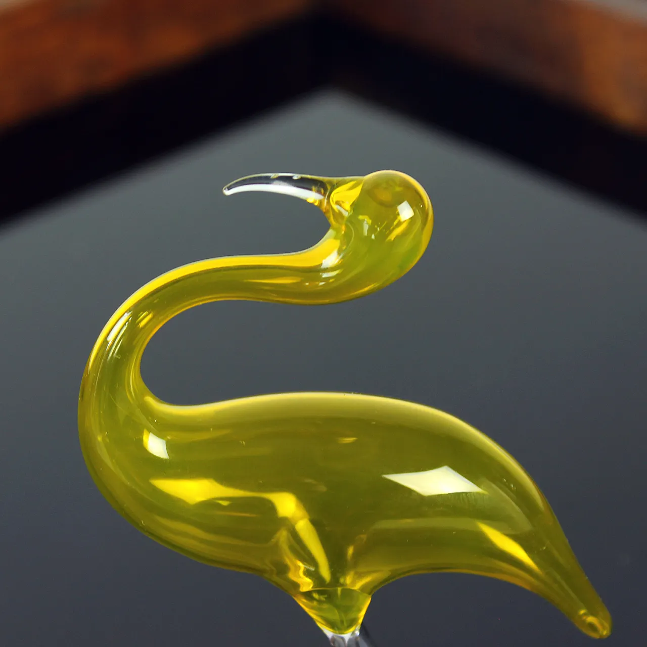 Yellow Blown Glass Flamingo By Jaroslav Brychta, železný Brod, Czechos 3