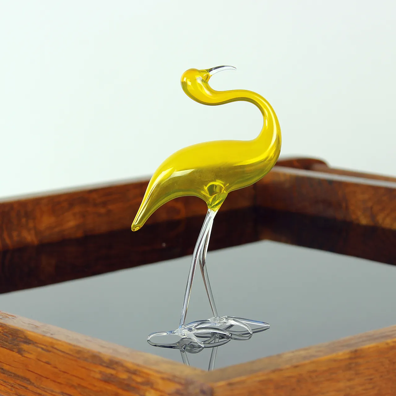Yellow Blown Glass Flamingo By Jaroslav Brychta, železný Brod, Czechos 6