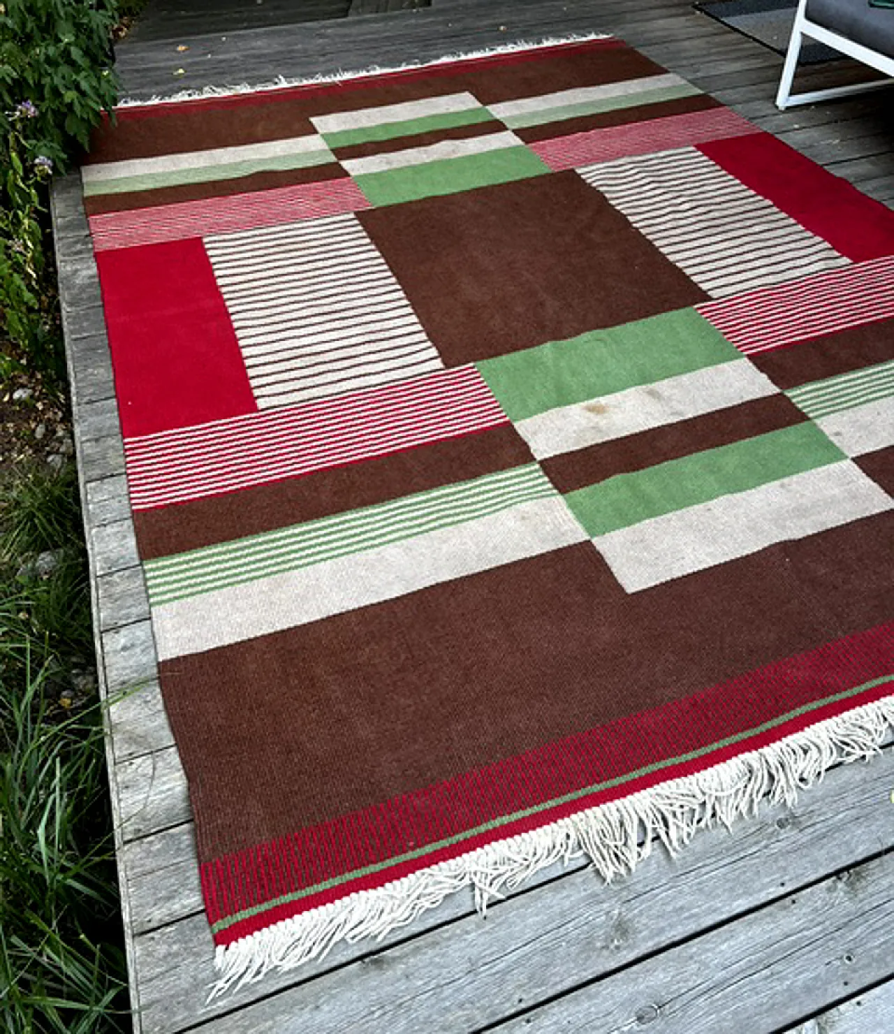 Mid Century Modern Wool Rug, Czechoslovakia, 1960s 9