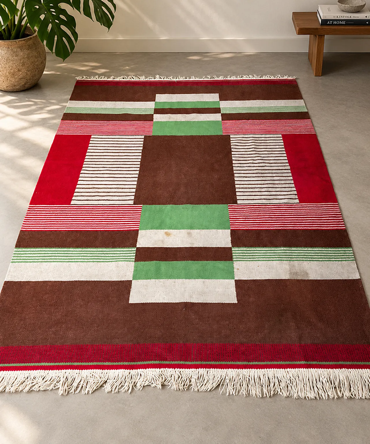 Mid Century Modern Wool Rug, Czechoslovakia, 1960s 11