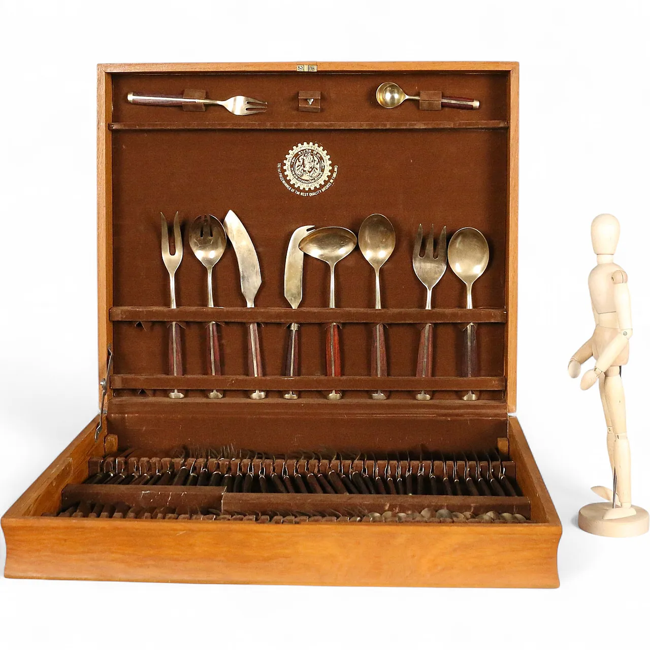 Bronze and rosewood cutlery set, 20th century 11
