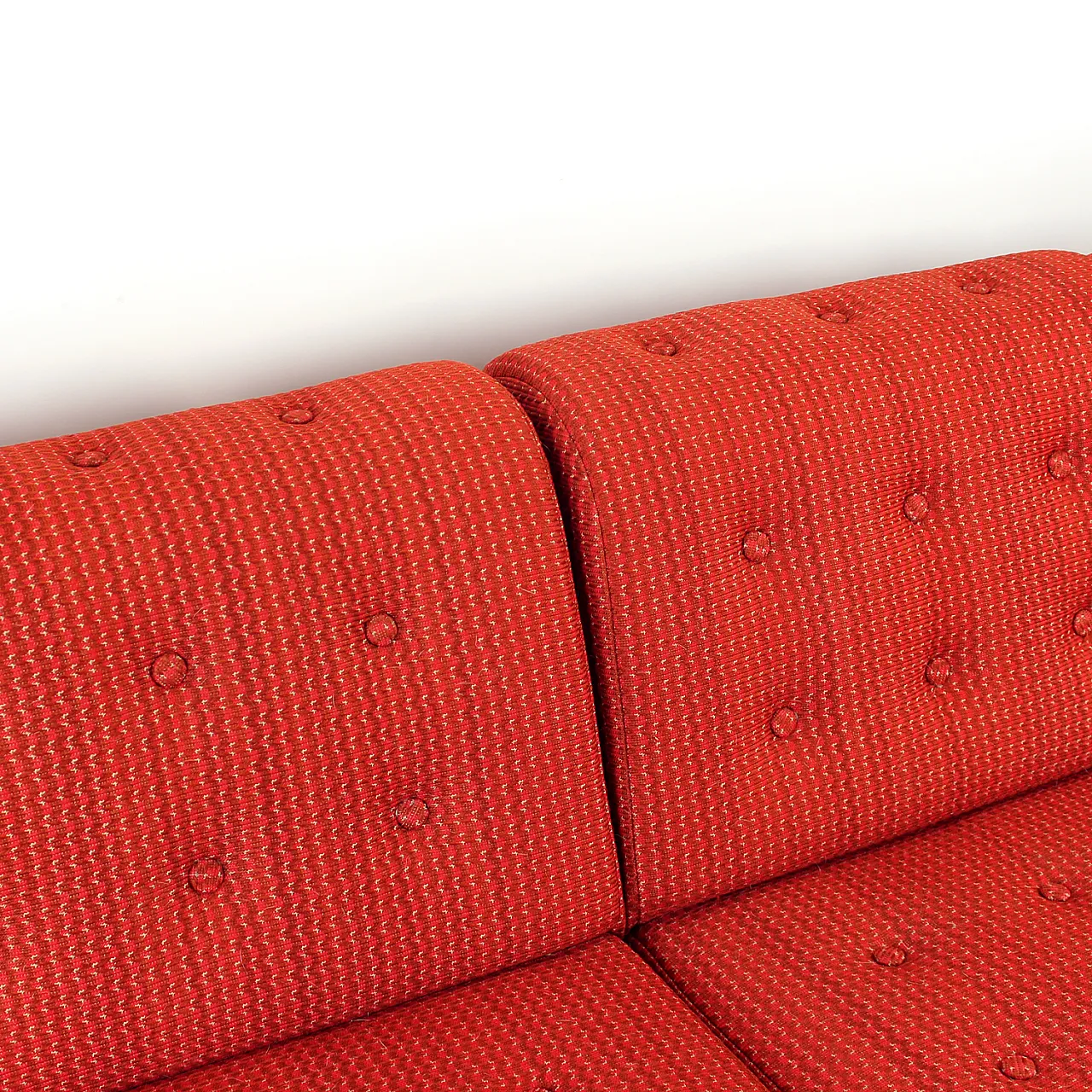 Space Age Modular Curved Sofa In Original Red Fabic, 70s 2