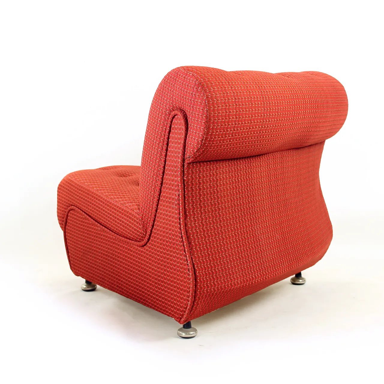 Space Age Modular Curved Sofa In Original Red Fabic, 70s 7