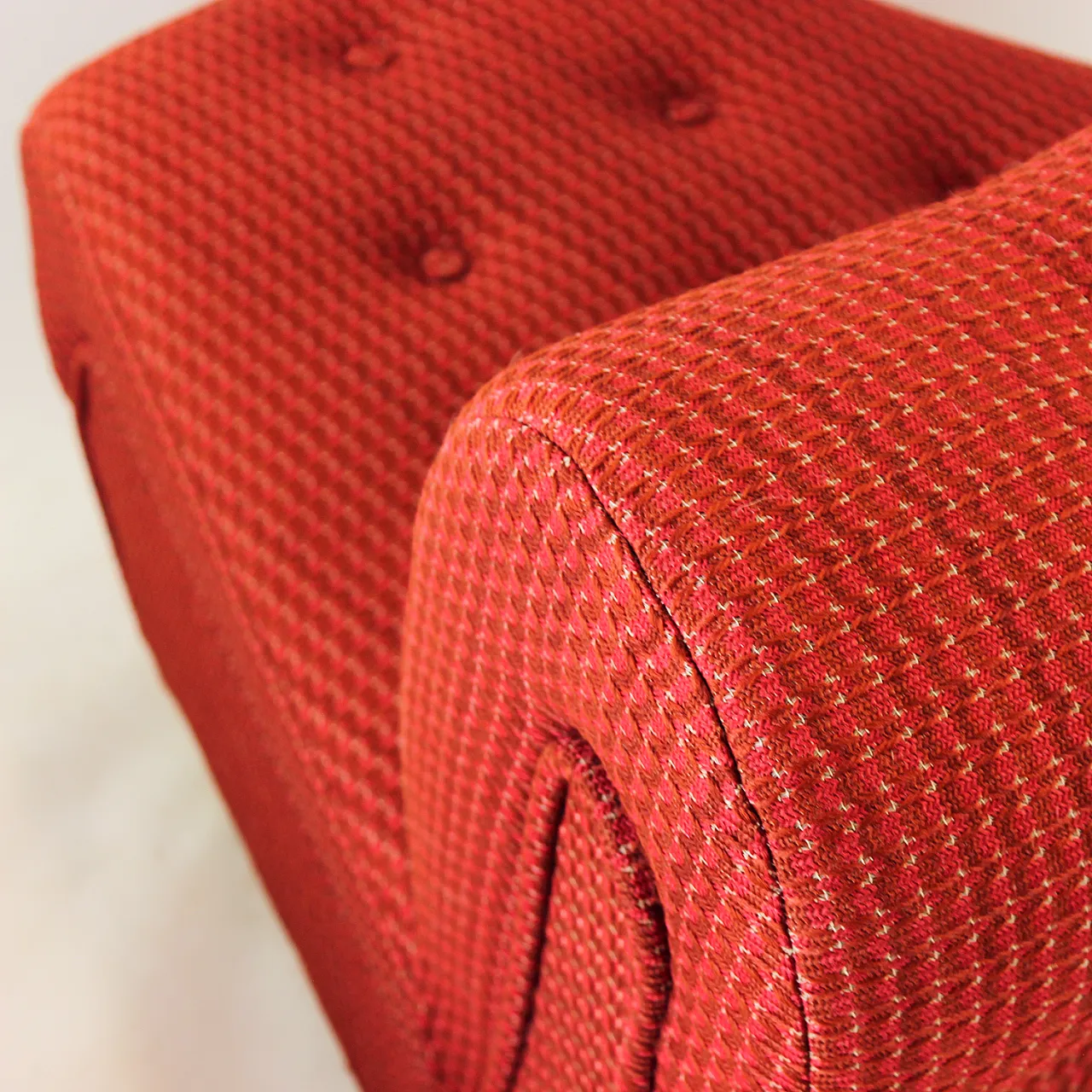Space Age Modular Curved Sofa In Original Red Fabic, 70s 9