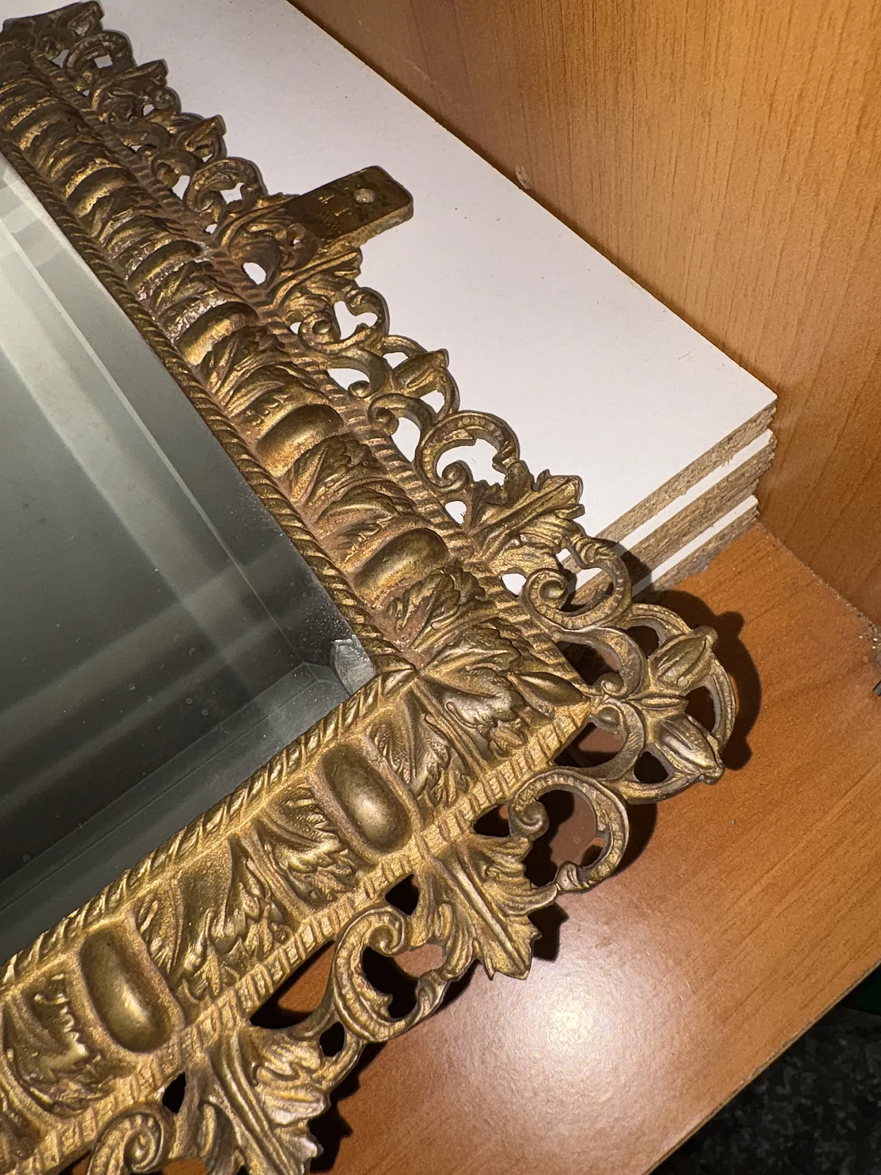 Specchio bronzo dorato, anni '40 9