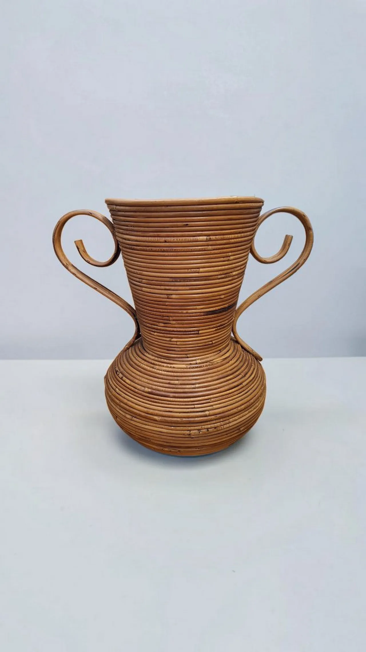Wicker amphora vase from Vivai Del Sud, 1970s 2