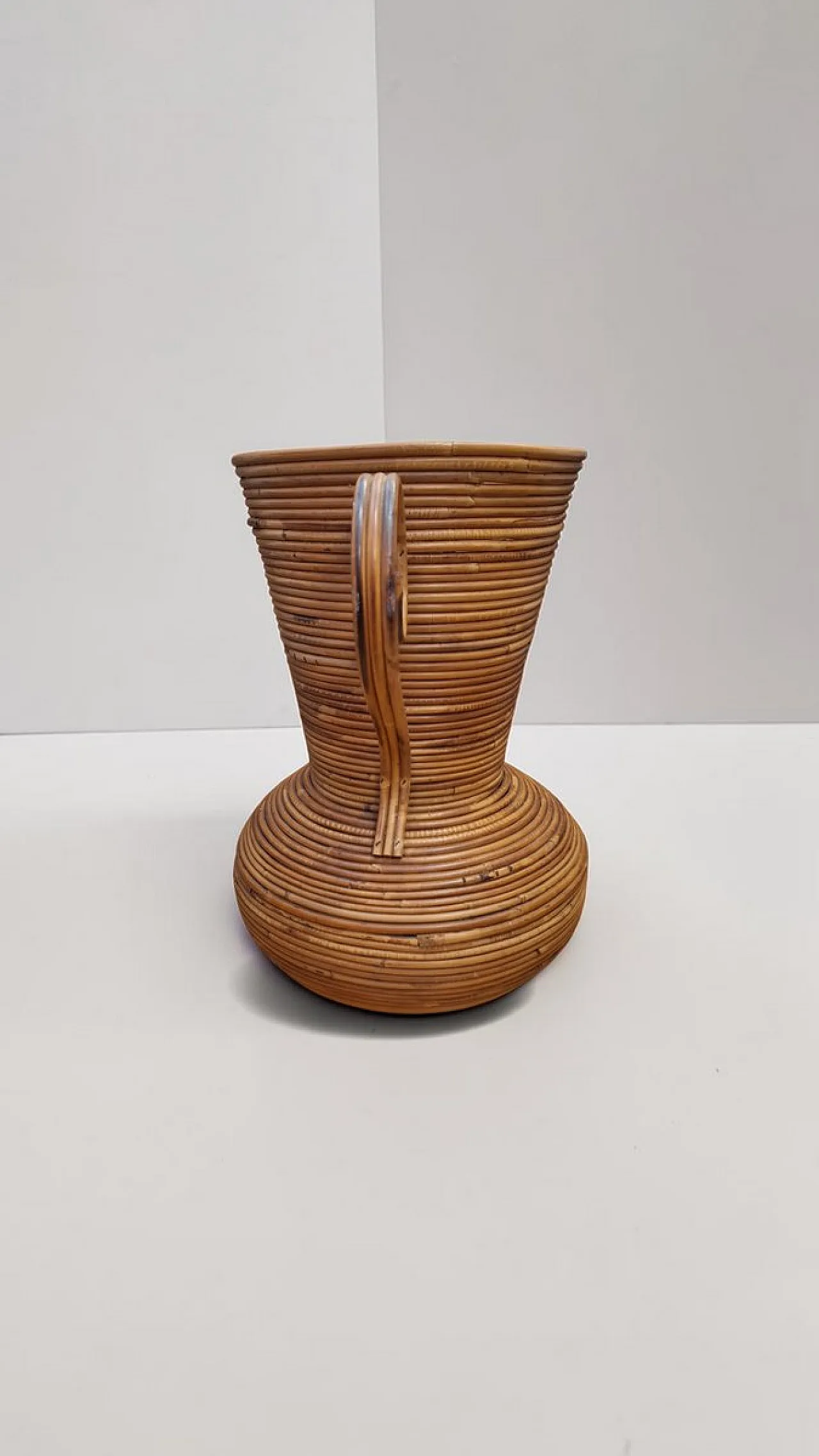 Wicker amphora vase from Vivai Del Sud, 1970s 3