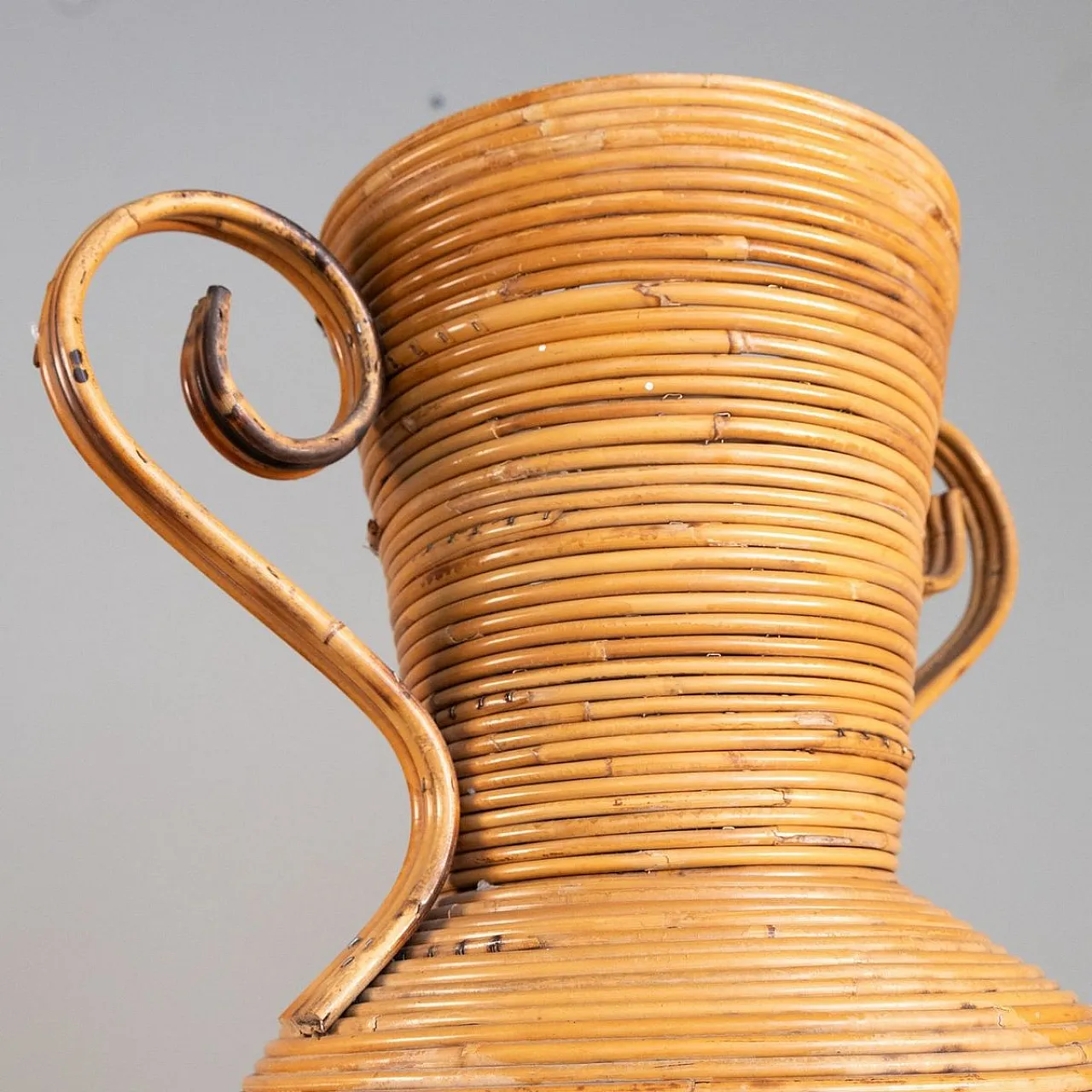 Wicker amphora vase from Vivai Del Sud, 1970s 4