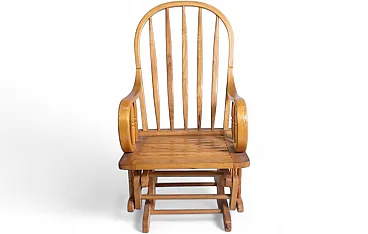 Rocking chair in wood with smooth motion and design, 1970s