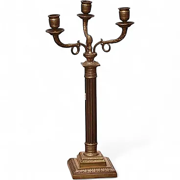 Vintage Bronze Three-Arm Candelabrum, 20th century