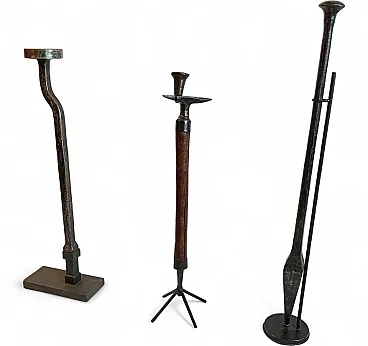 2 metal stem sickle anvils, 1940s