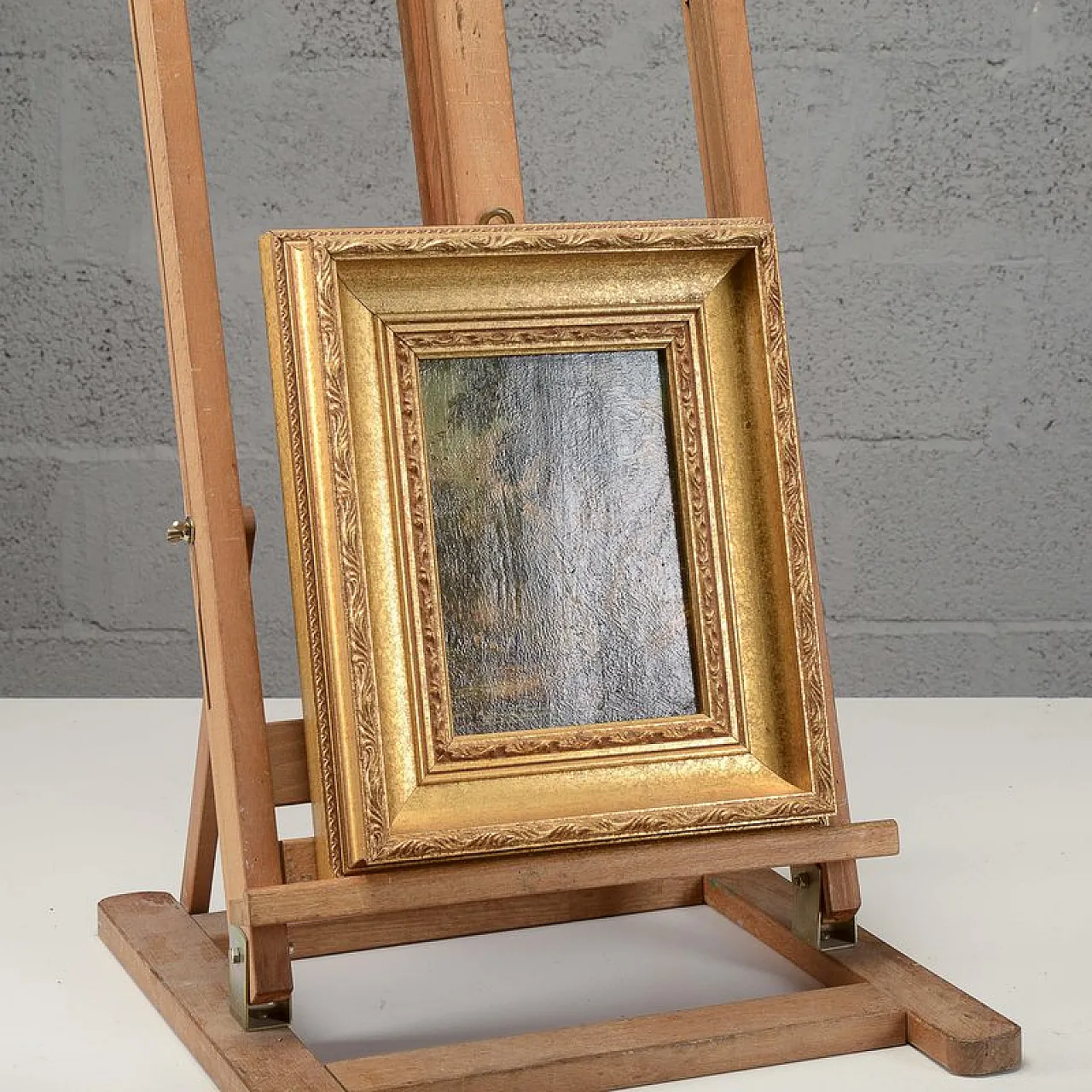 Miniature landscape, oil on wood, 19th century 5