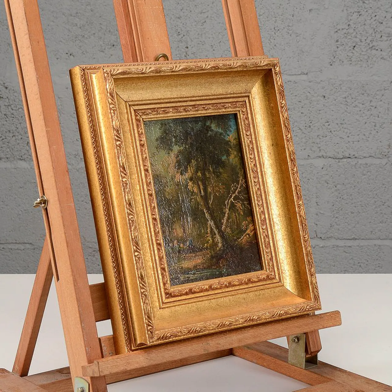 Miniature landscape, oil on wood, 19th century 7