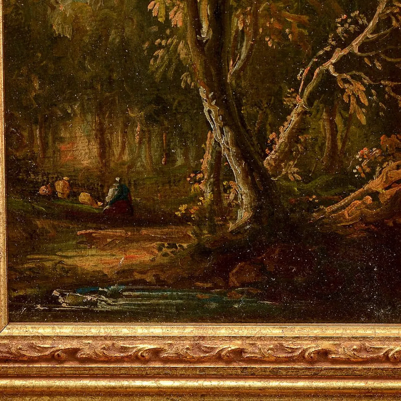 Miniature landscape, oil on wood, 19th century 8