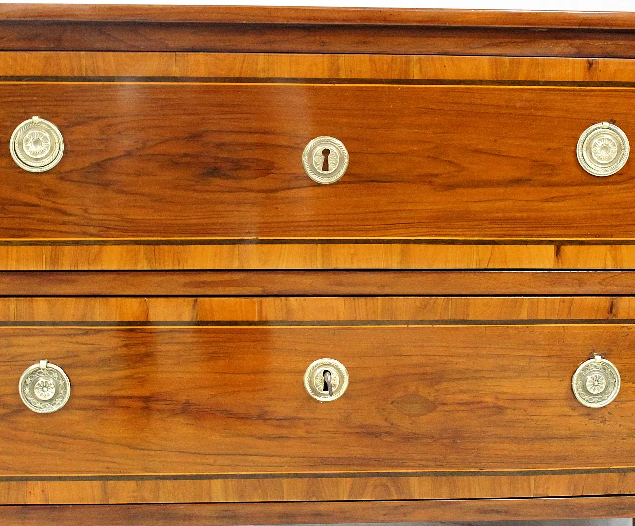 Antique Louis XVI chest of drawers in inlaid walnut, Italy, 18th century 13