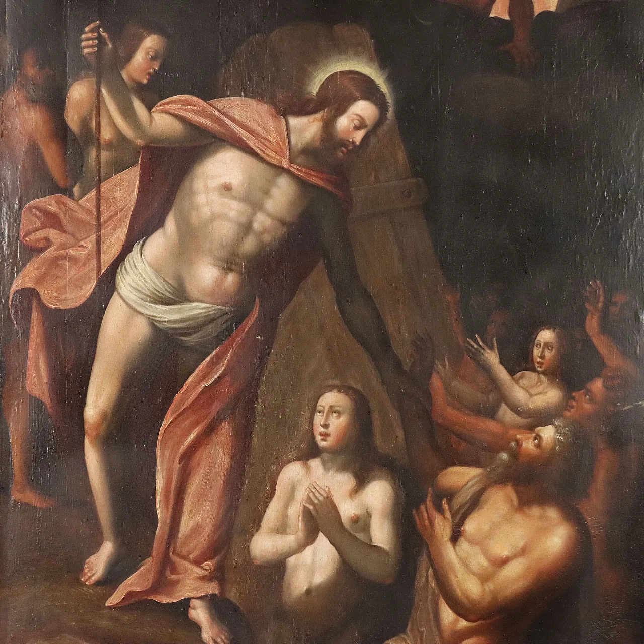 Christ in Purgatory, oil on panel, 17th century 3